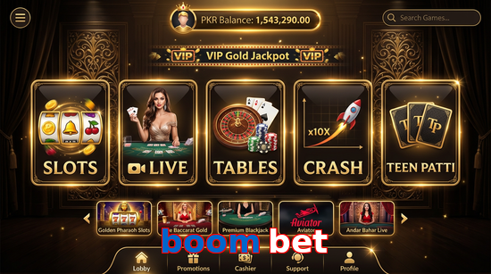 Main screen of Boom Bet casino page for PK players