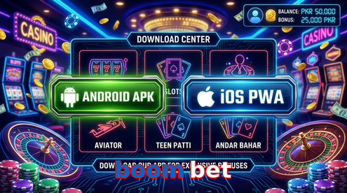 Main screen of Boom Bet download page for PK players