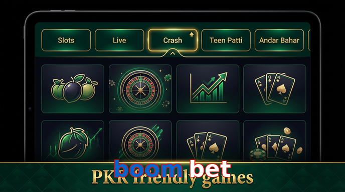 Game list for Boom Bet games section